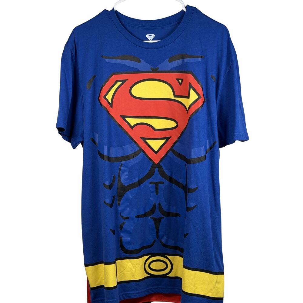 Superman Cape XL Short Sleeve DC Comics Graphic T-Shirt Royal Blue